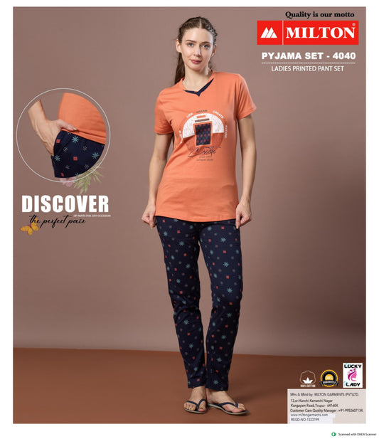 4040 (Leadies printed pyjama pant set)