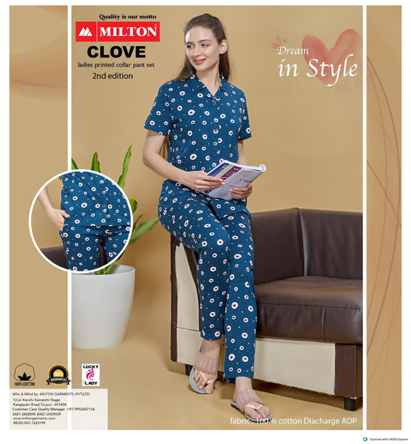 Ladies Comfort Button Night Suit