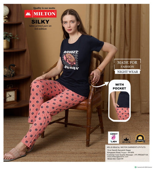 SILKY (Leadies printed pant set)