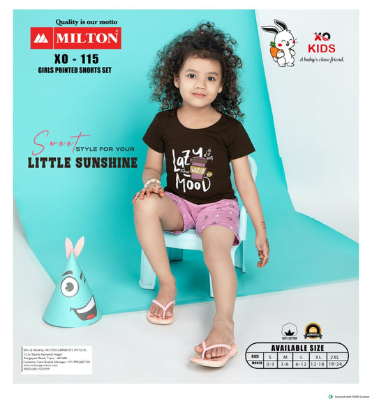 XO - 115 (Girls printed shorts set)