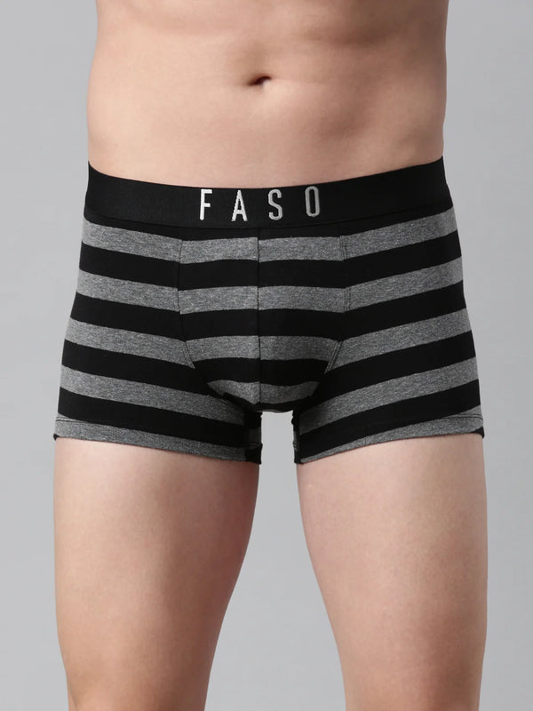 FASO Men's Cotton Yarn Dyed Striped Trunk