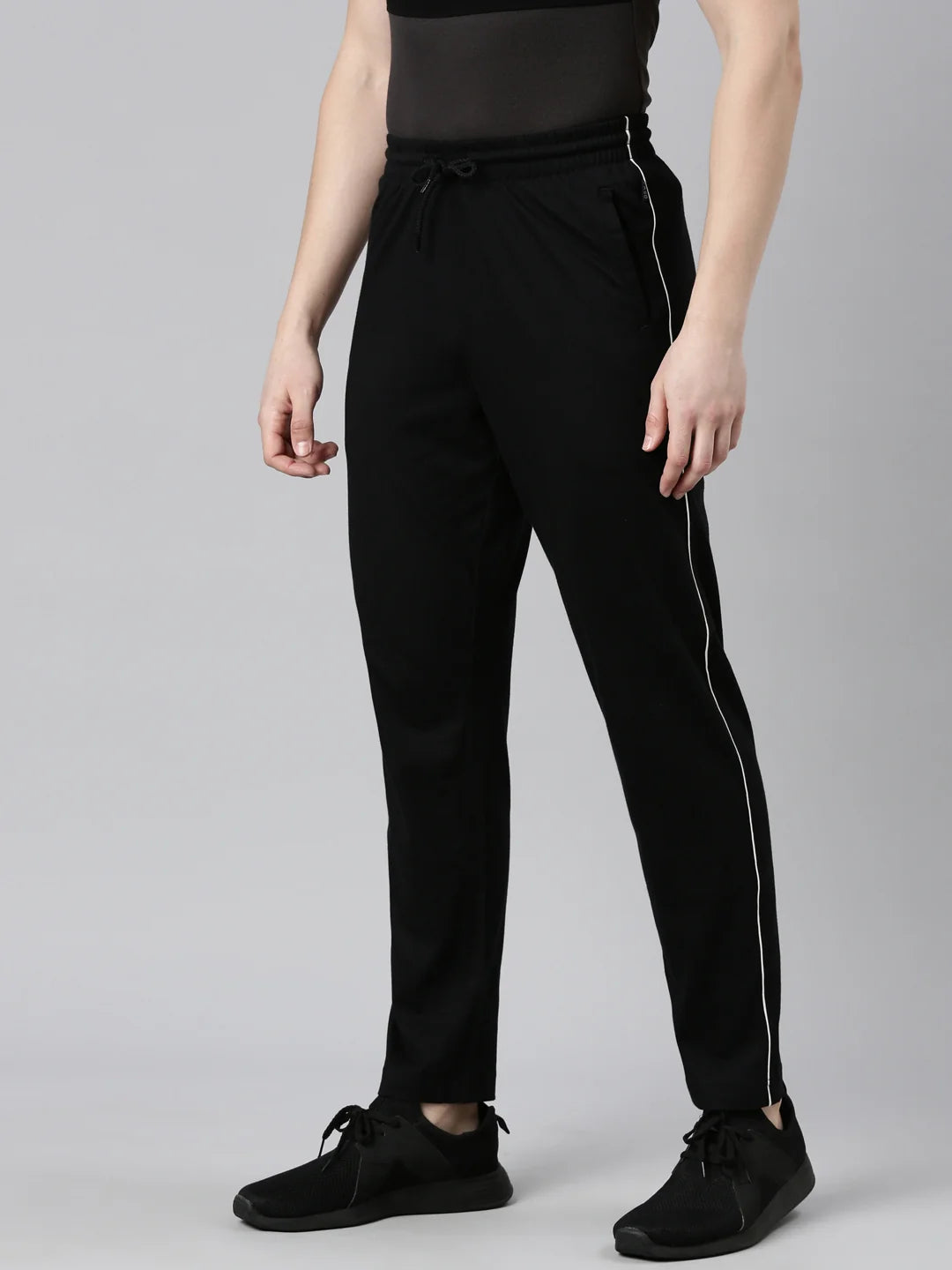 Faso Men's Cotton Side Seam Piping Track Pant