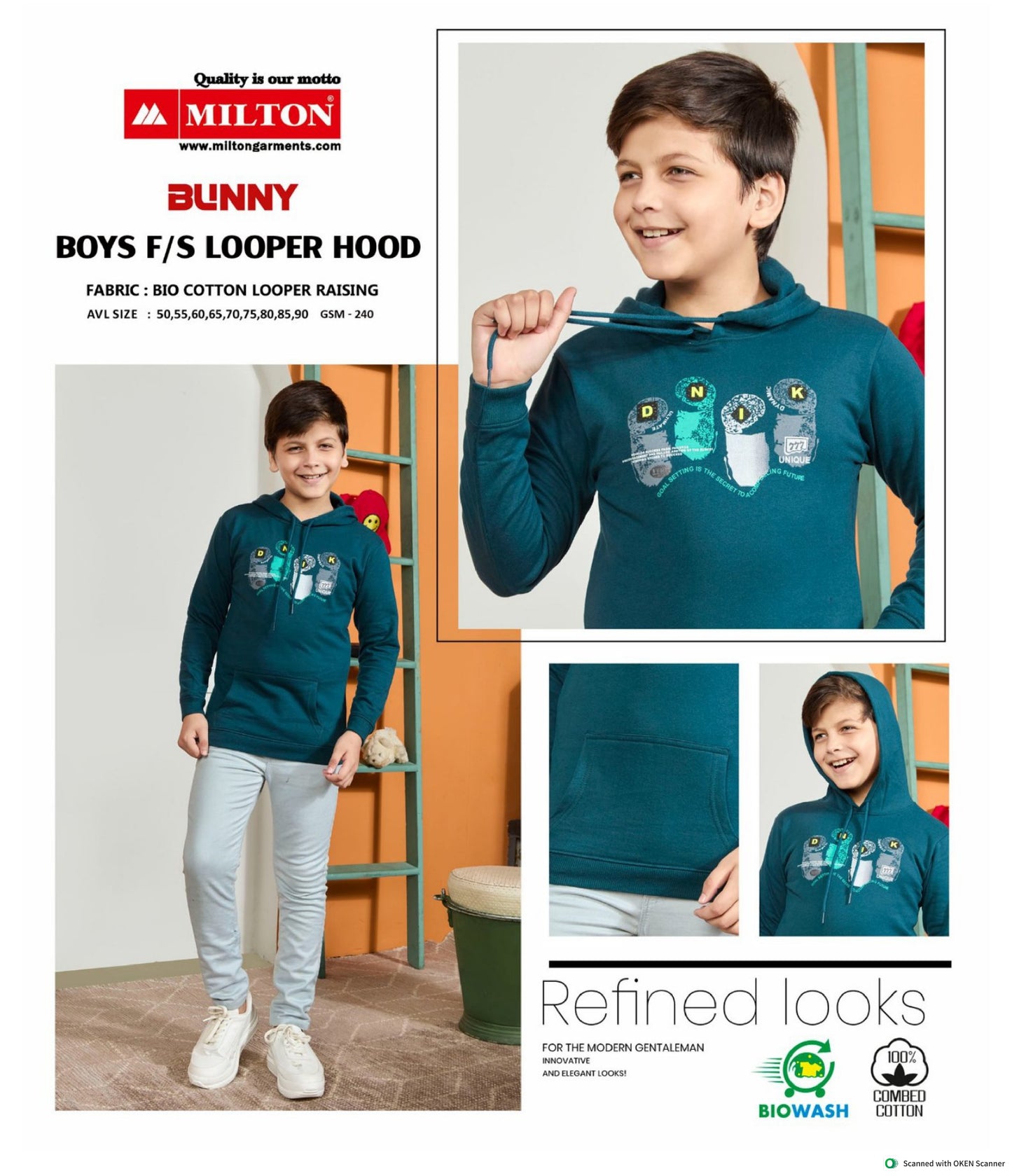 BUNNY (Boys f/s looper hood )