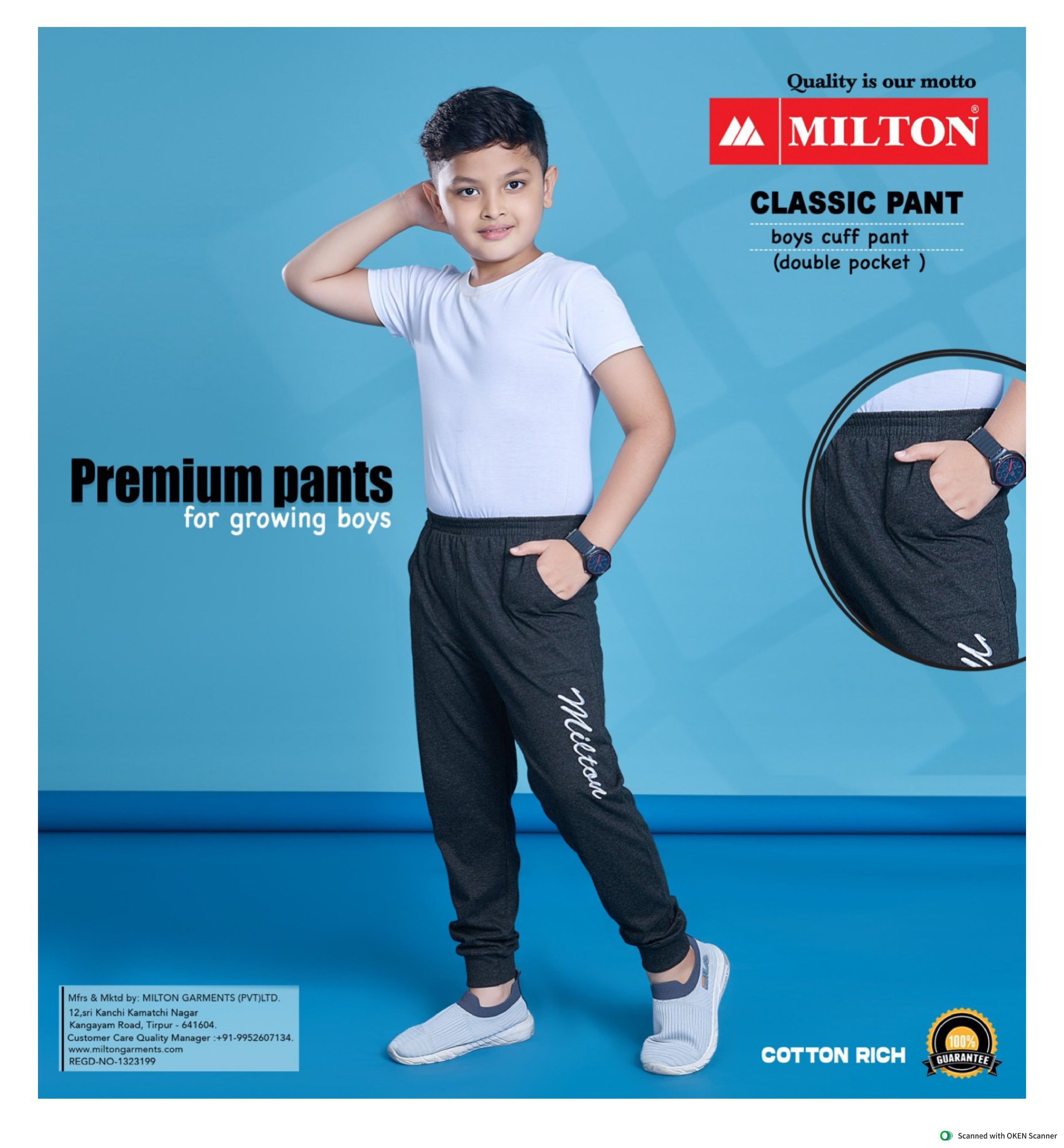 CLASSIC PANT ( Boys cuff pant)