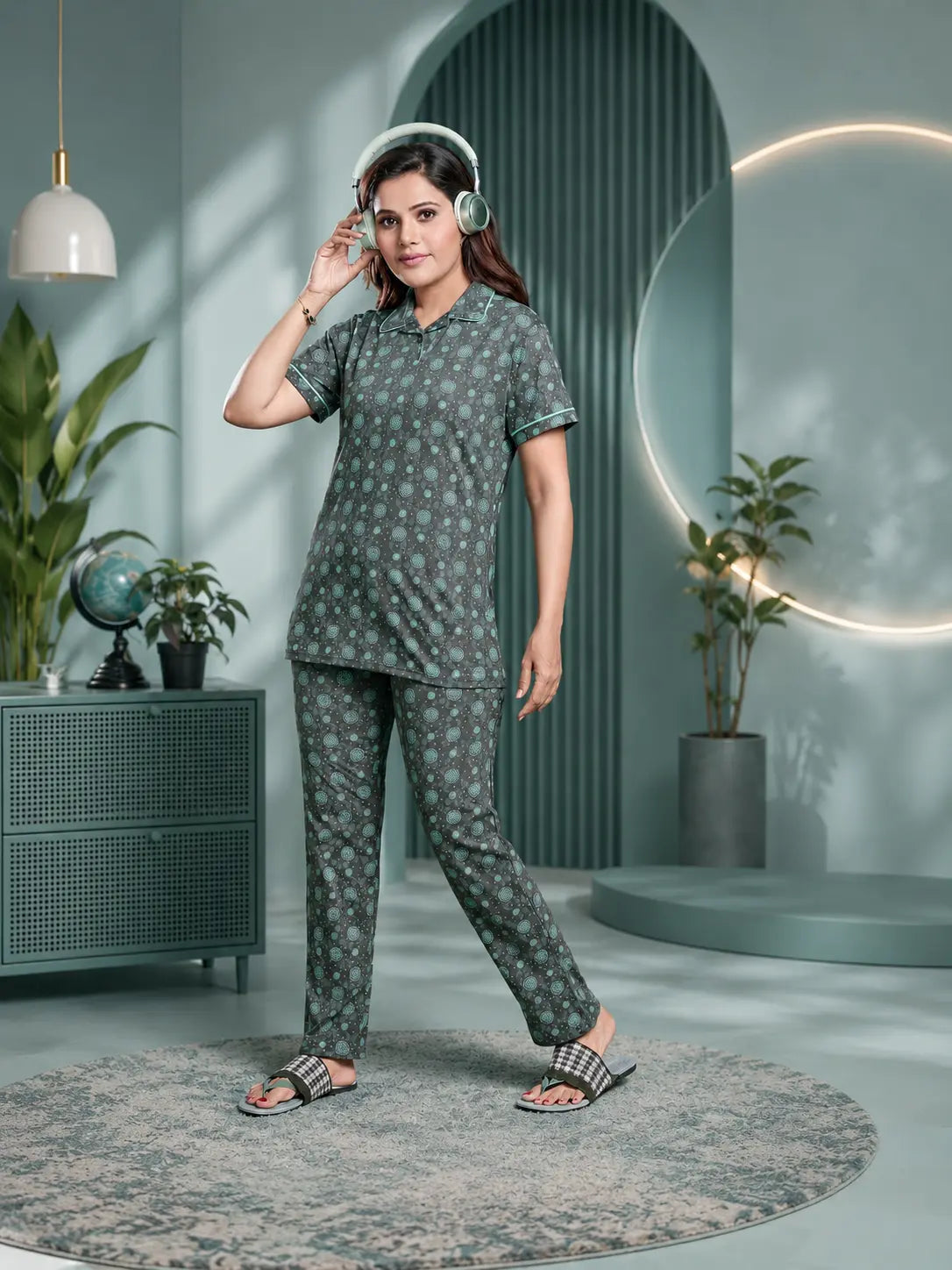Stella (Women's Printed Collar Pant Set)