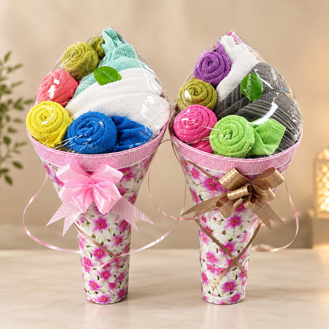 FLOWER BASKET  Towel Bouquet Gift Set (1 PC)