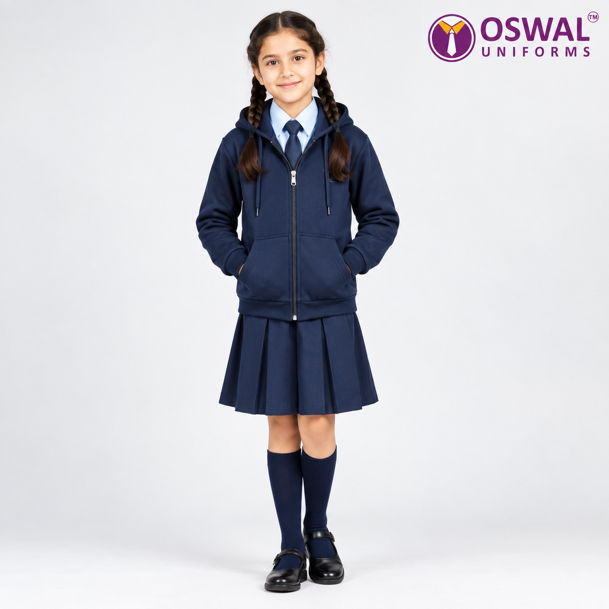 OSWAL UNIFORMS -BLUE School Uniform Hoodie
