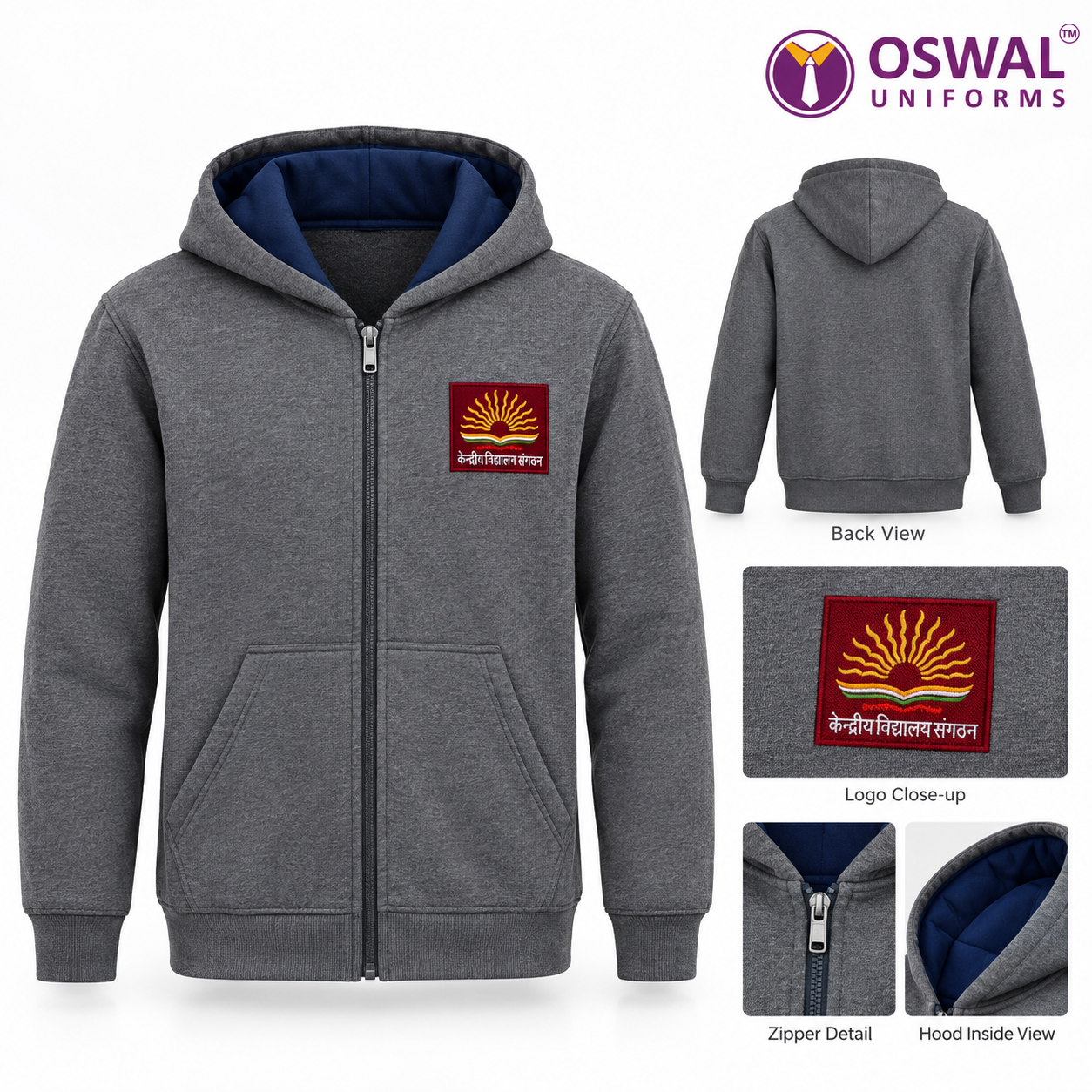 OSWAL UNIFORMS - KENDRIYA VIDYALAYA  School Uniform Hoodie