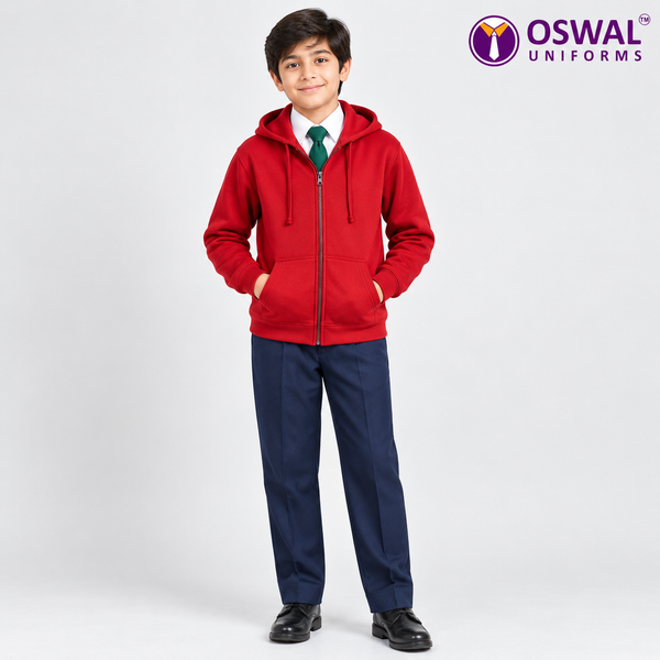 OSWAL UNIFORMS -Red School Uniform Hoodie