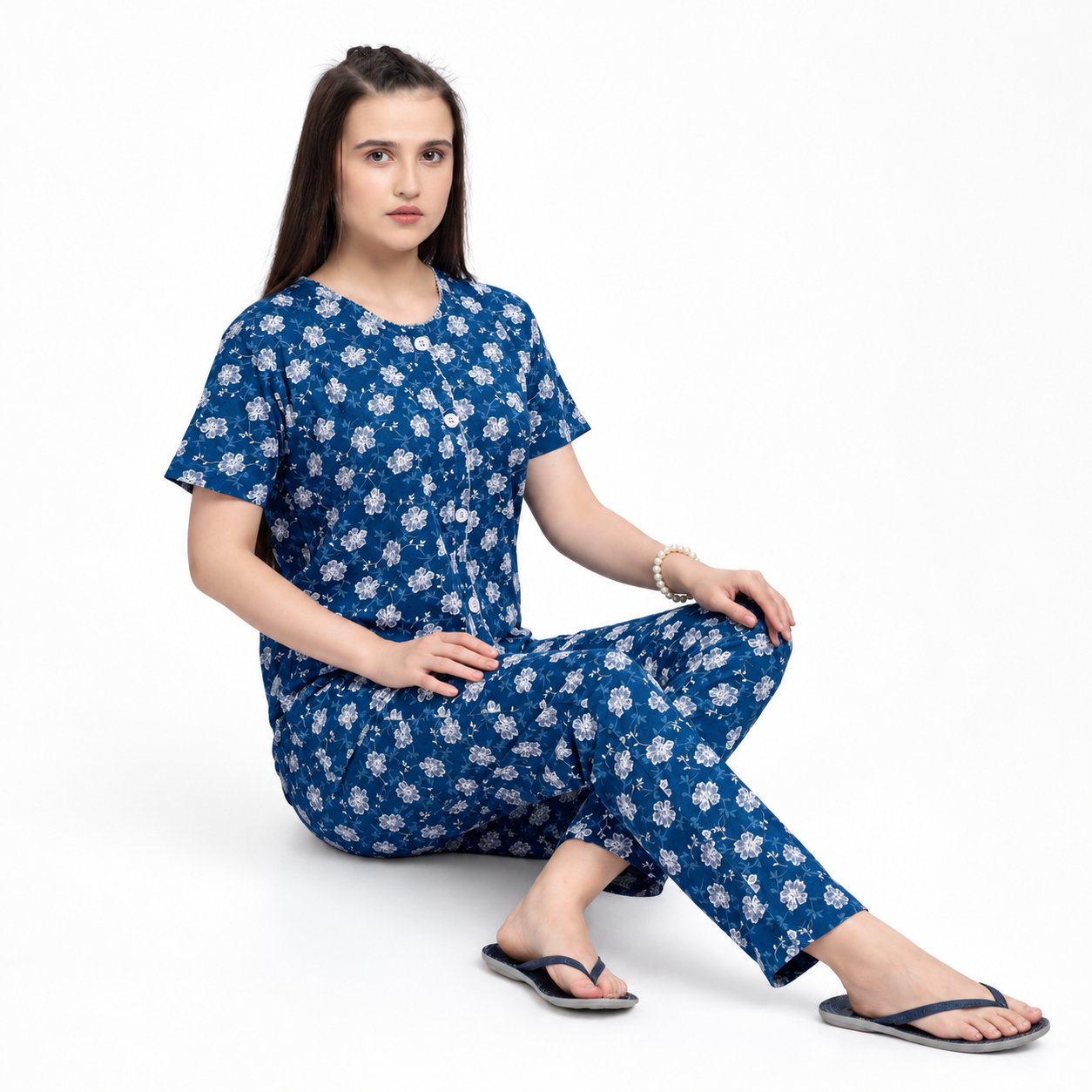 Women’s Elegant Printed Lounge Set BLUE