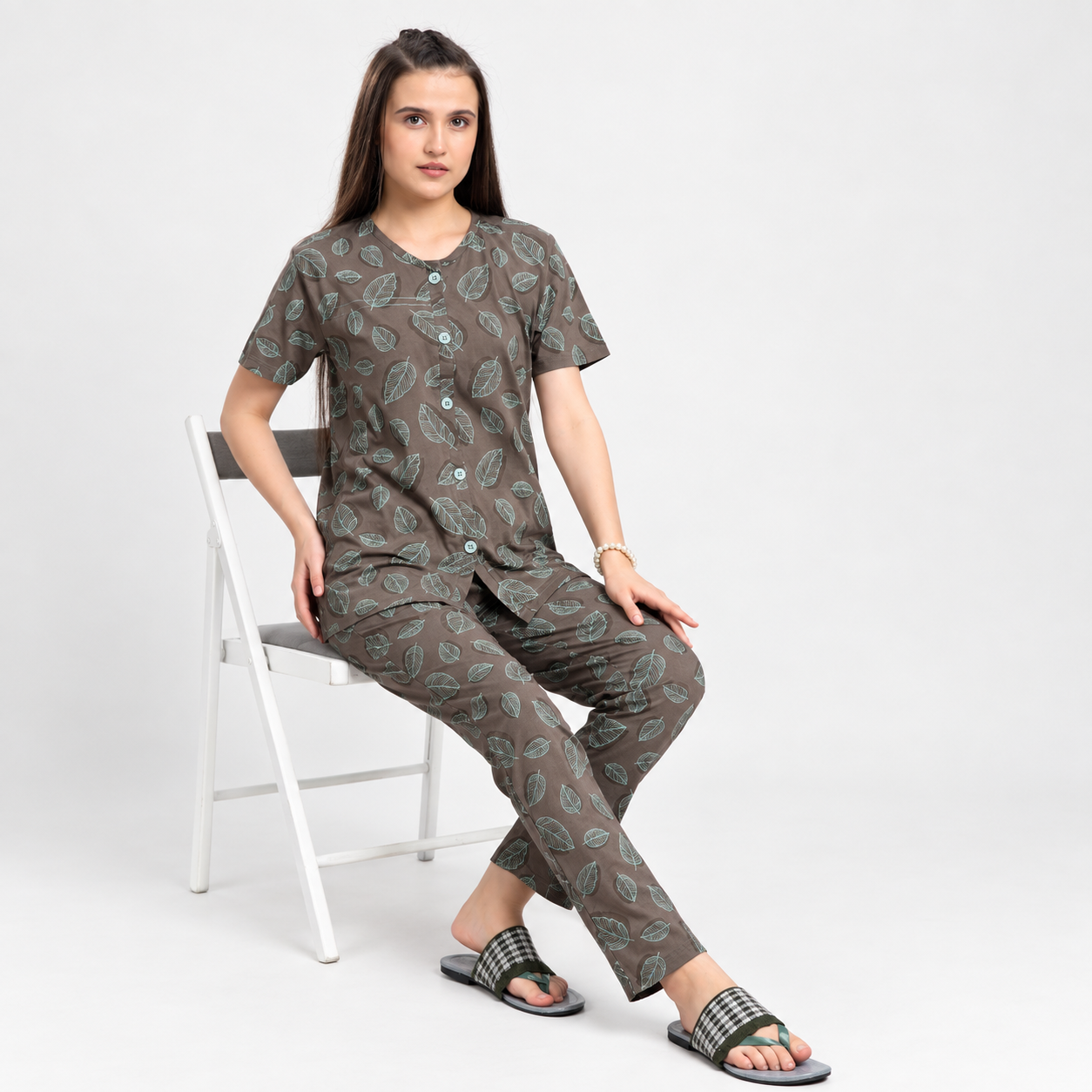 Women’s Elegant Printed Lounge Set BLUE