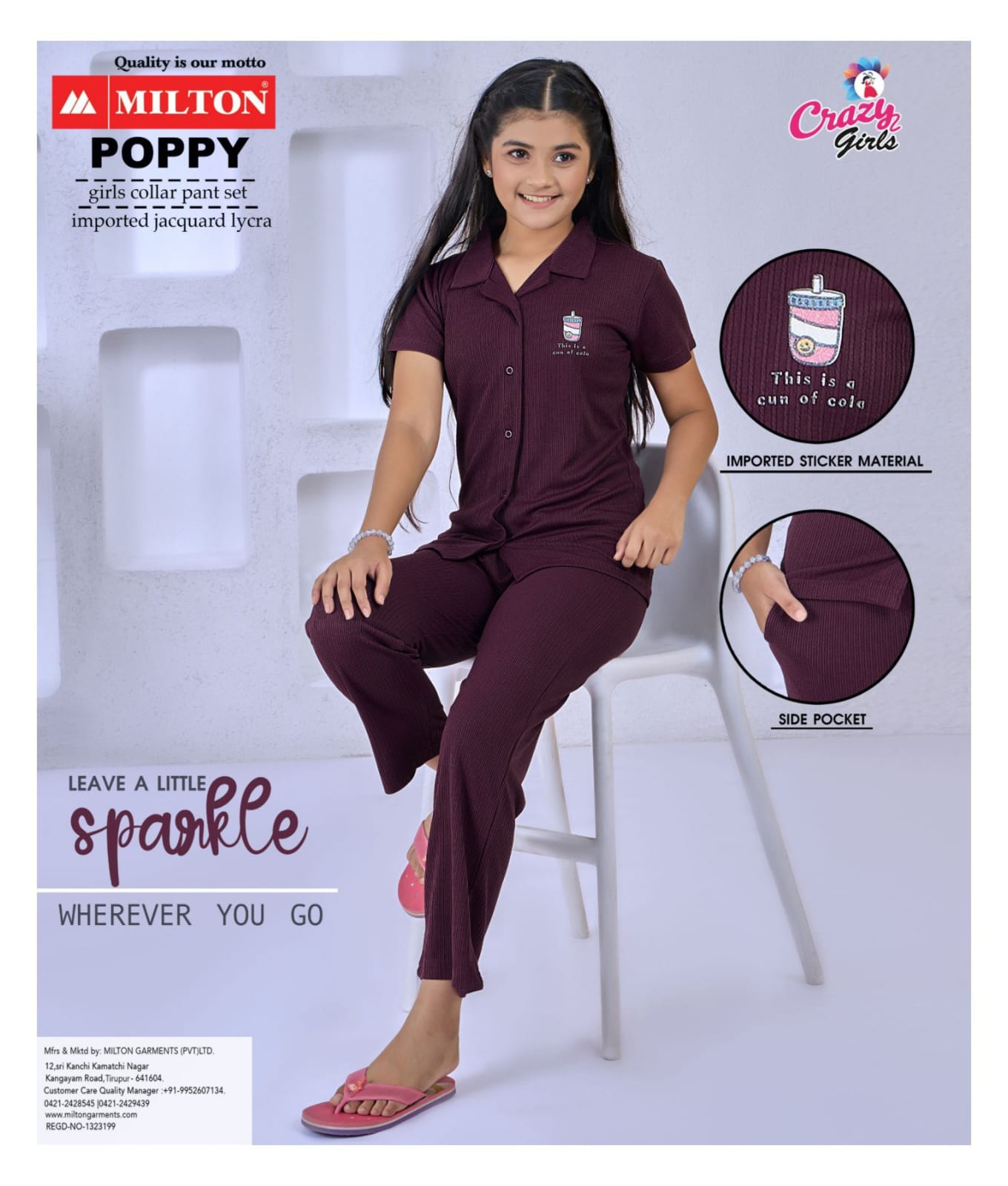 Poppy (Girls Collar Pant Set)