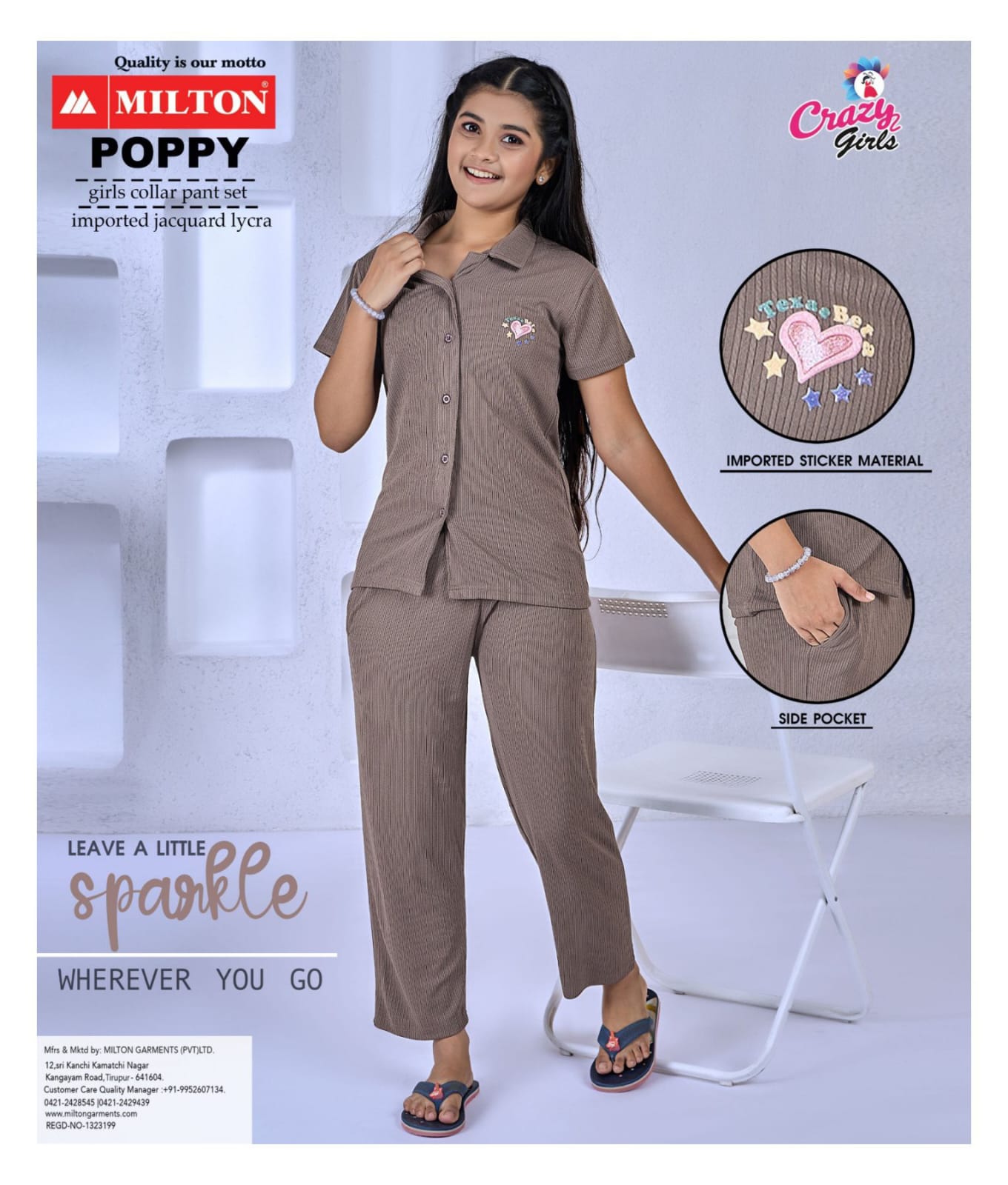 Poppy (Girls Collar Pant Set)
