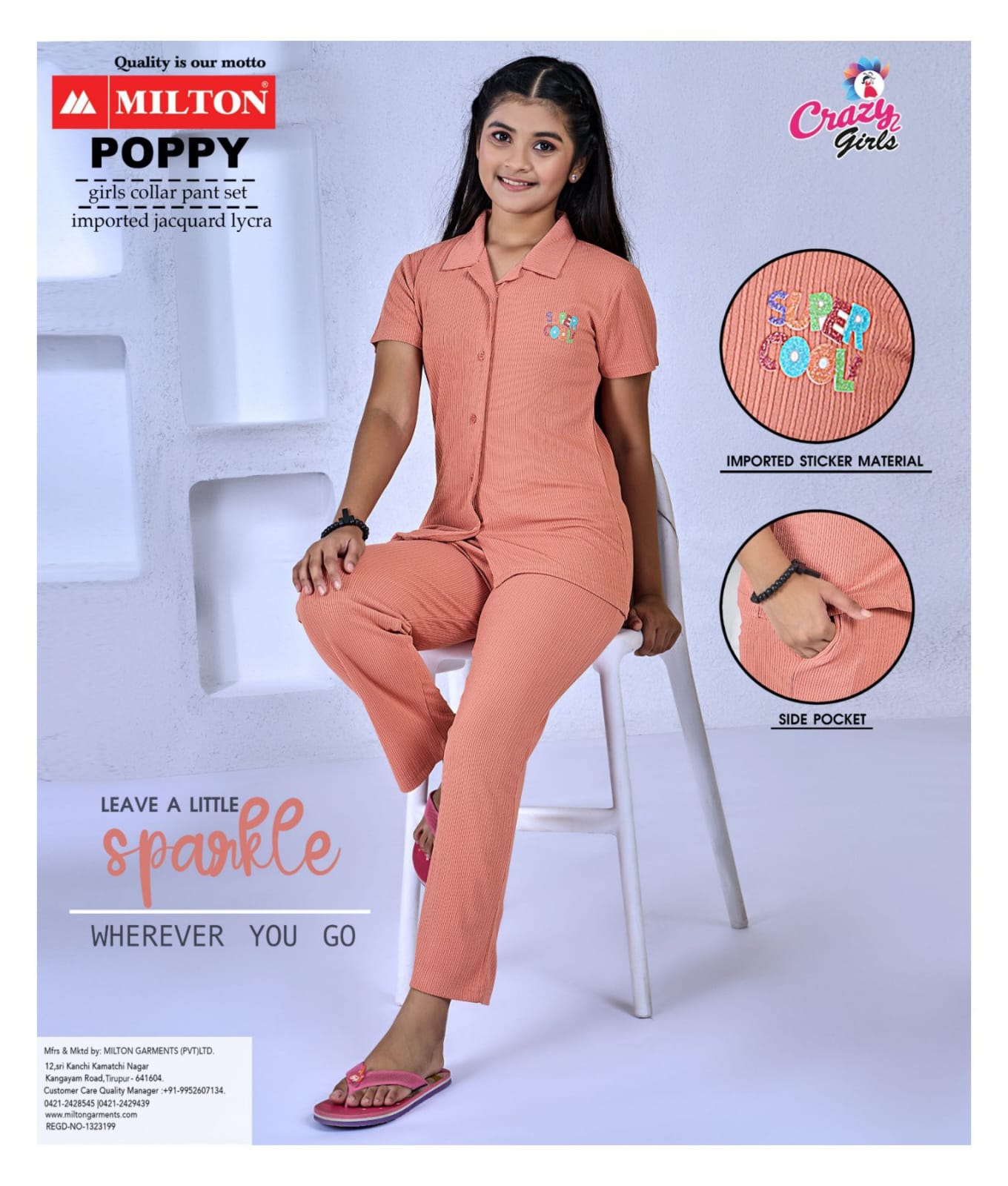 Poppy (Girls Collar Pant Set)