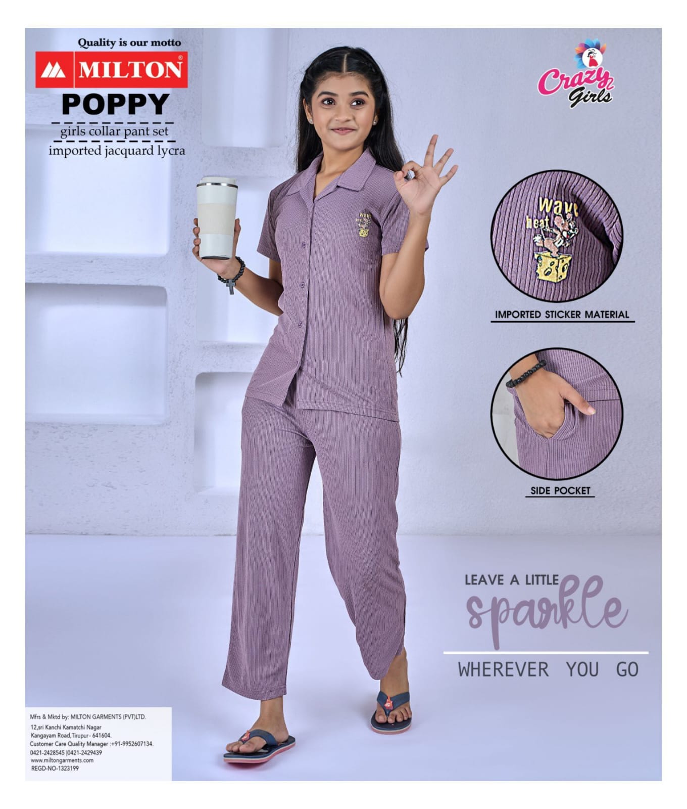 Poppy (Girls Collar Pant Set)