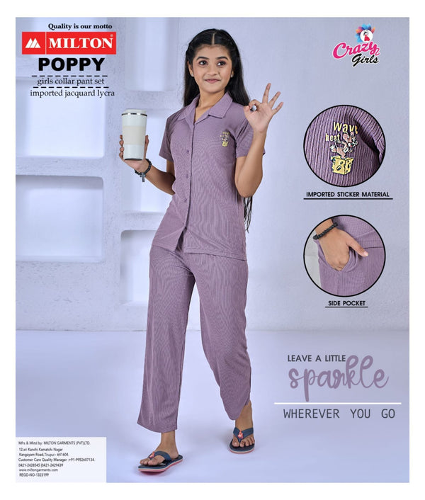 Poppy (Girls Collar Pant Set)