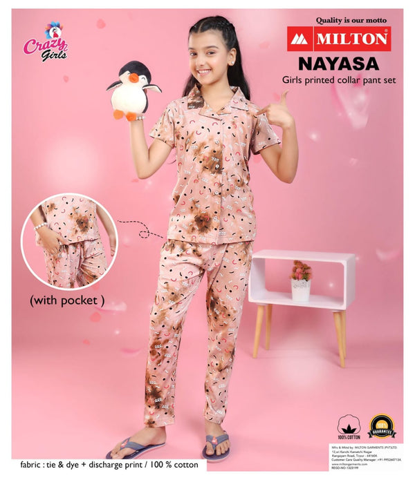 Nayasa (Girls Printed Collor Pant Set)