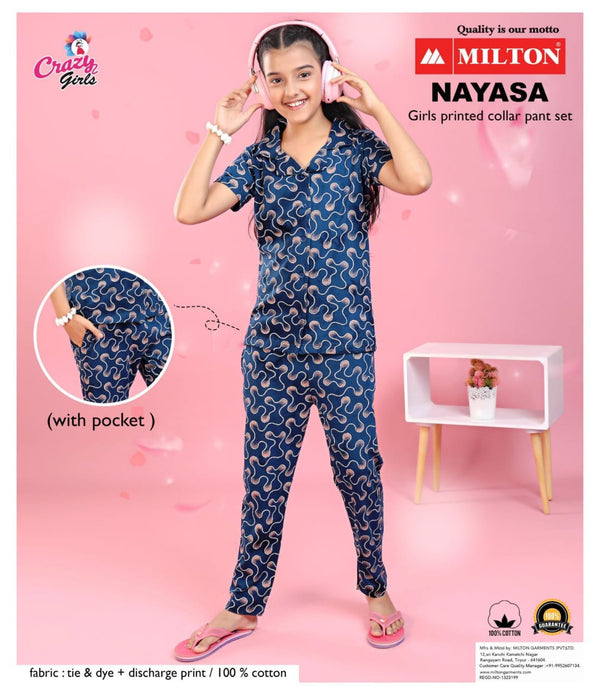 Nayasa (Girls Printed Collor Pant Set)