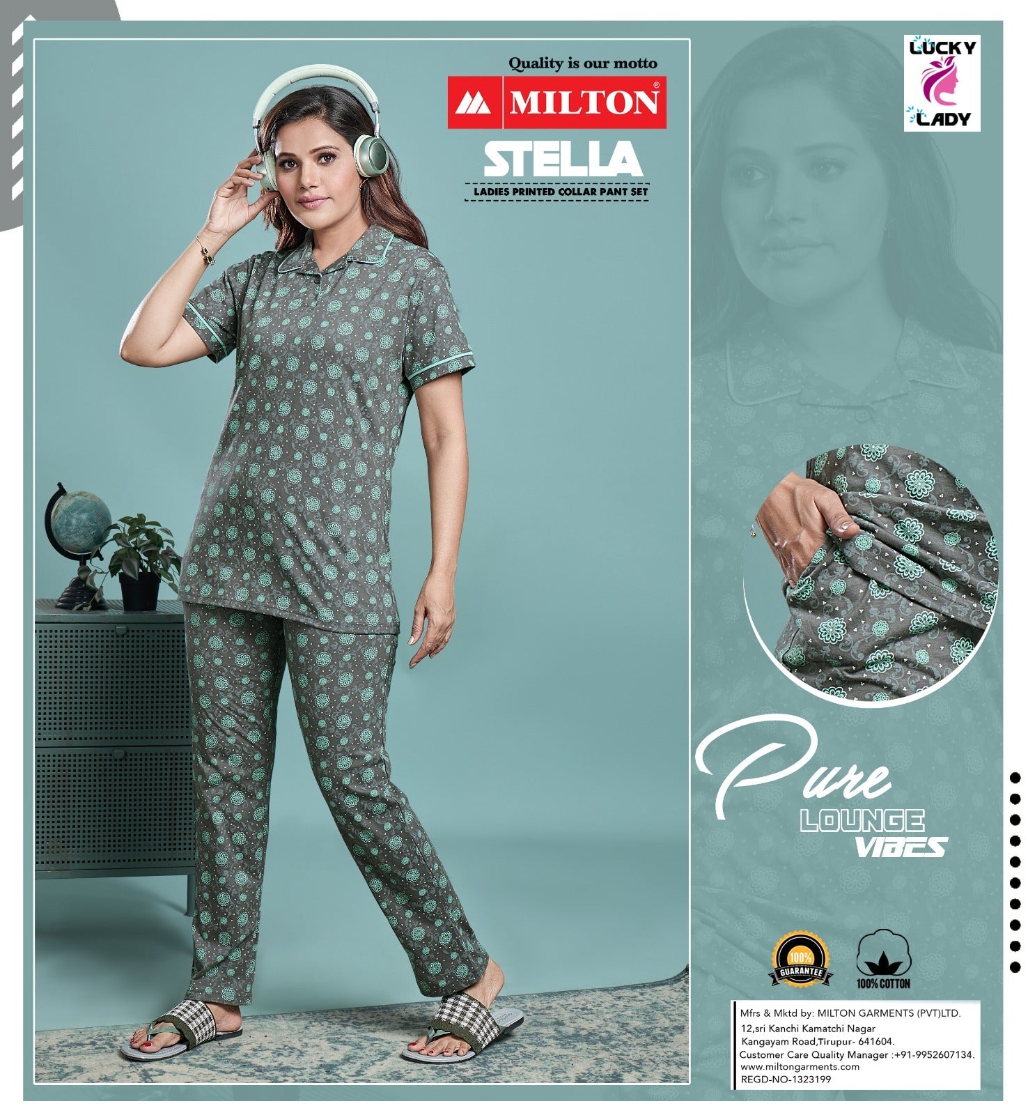 Stella (Women's Printed Collar Pant Set)