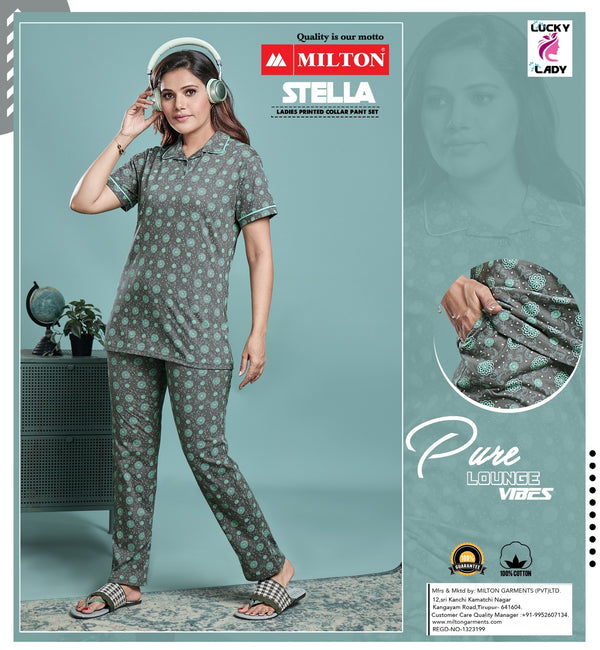 Stella (Women's Printed Collar Pant Set)