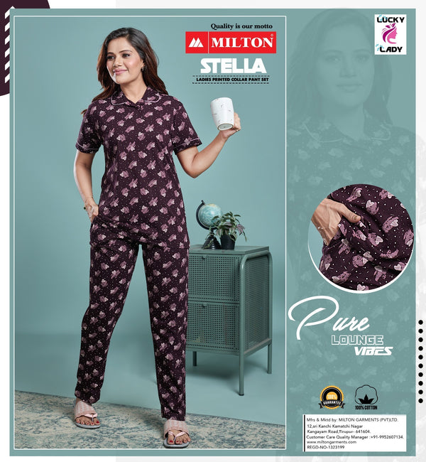 Stella (Women's Printed Collar Pant Set)