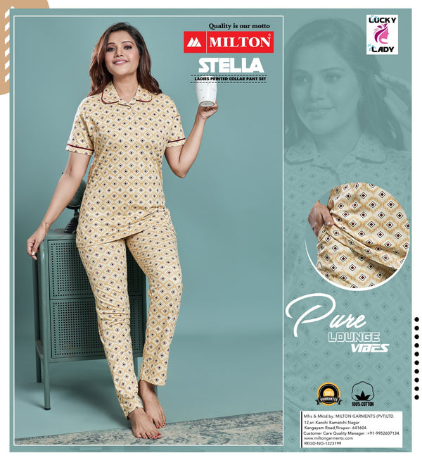 Stella (Women's Printed Collar Pant Set)
