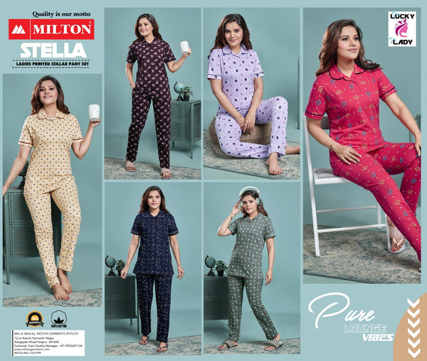 Stella (Women's Printed Collar Pant Set)