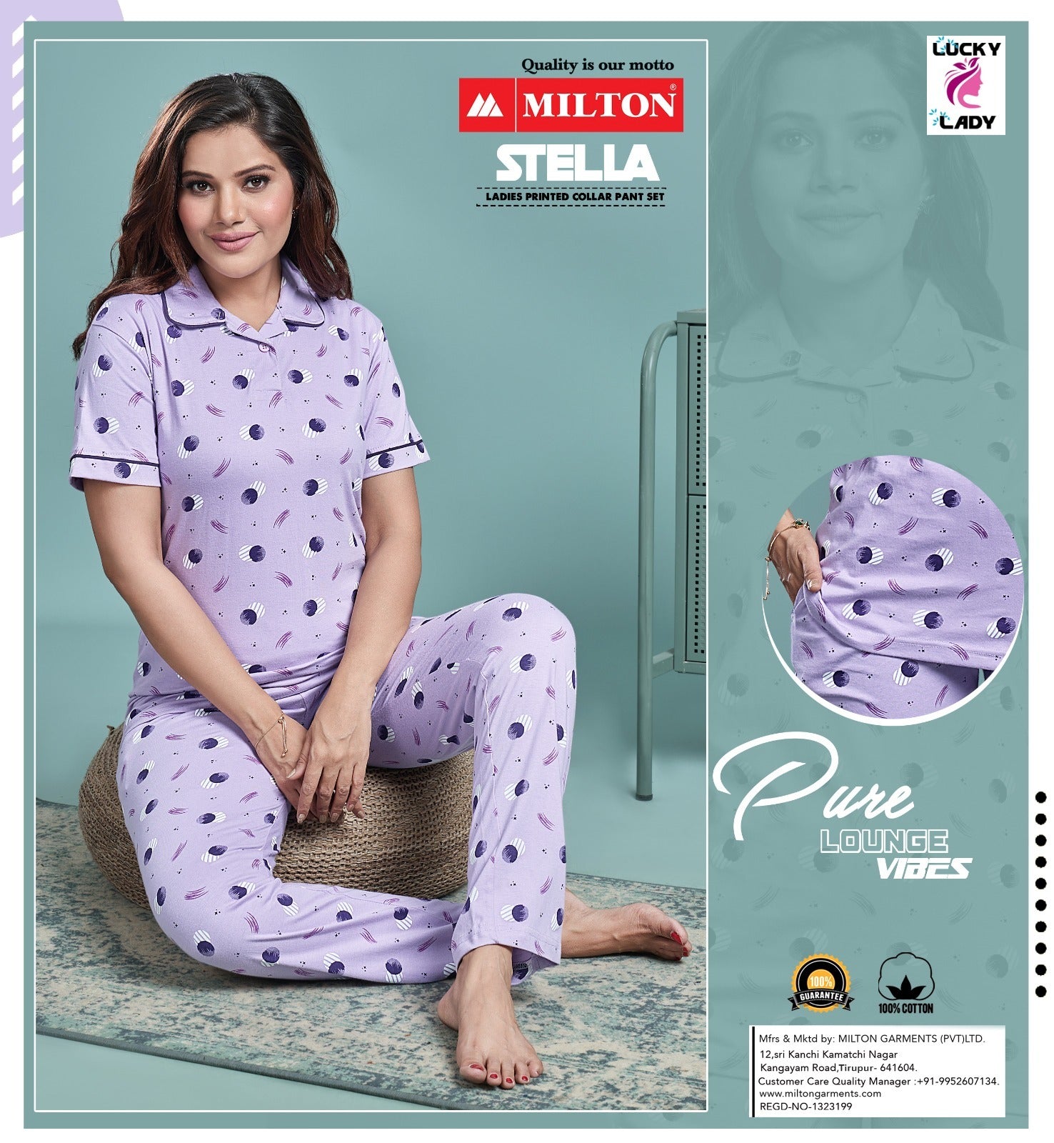 Stella (Women's Printed Collar Pant Set)