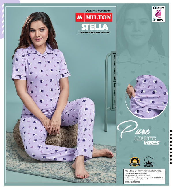 Stella (Women's Printed Collar Pant Set)