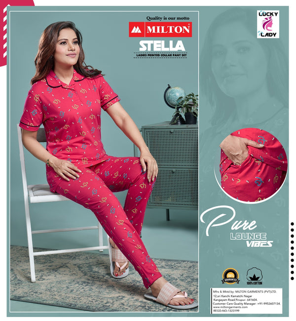 Stella (Women's Printed Collar Pant Set)
