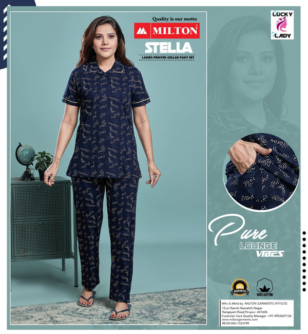 Stella (Women's Printed Collar Pant Set)