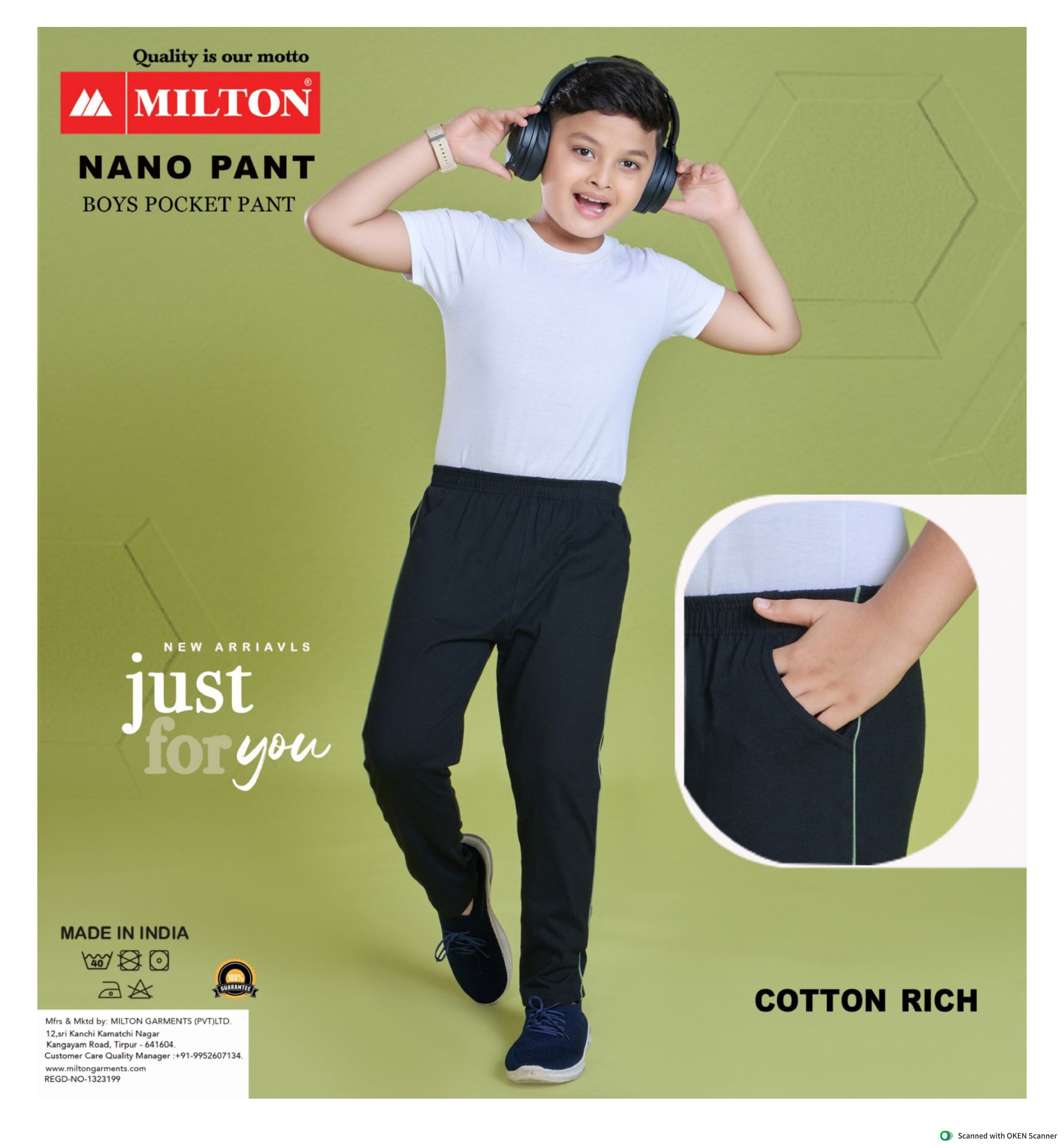 NANO PANT (Boys pocket pant)