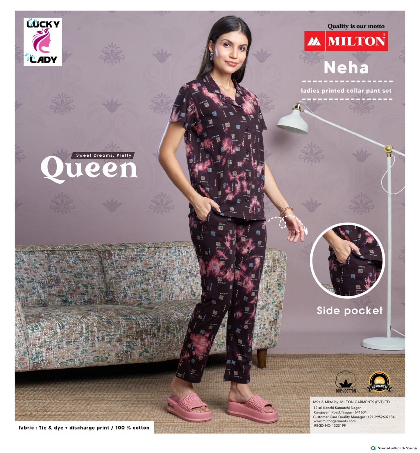 NEHA (Leadies printed collar pant set)