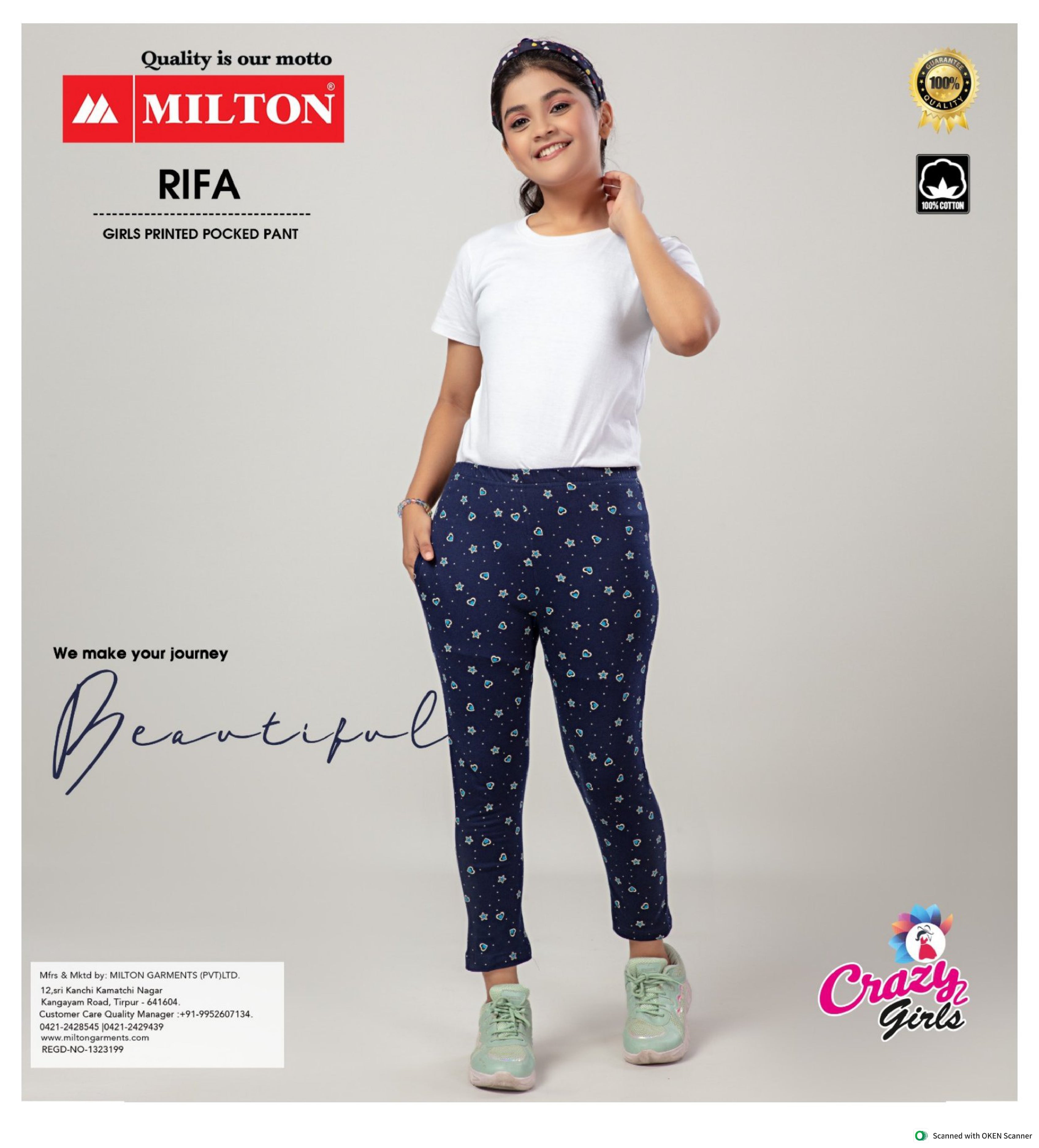 Rifa (Girls Printed Pocket Pant)
