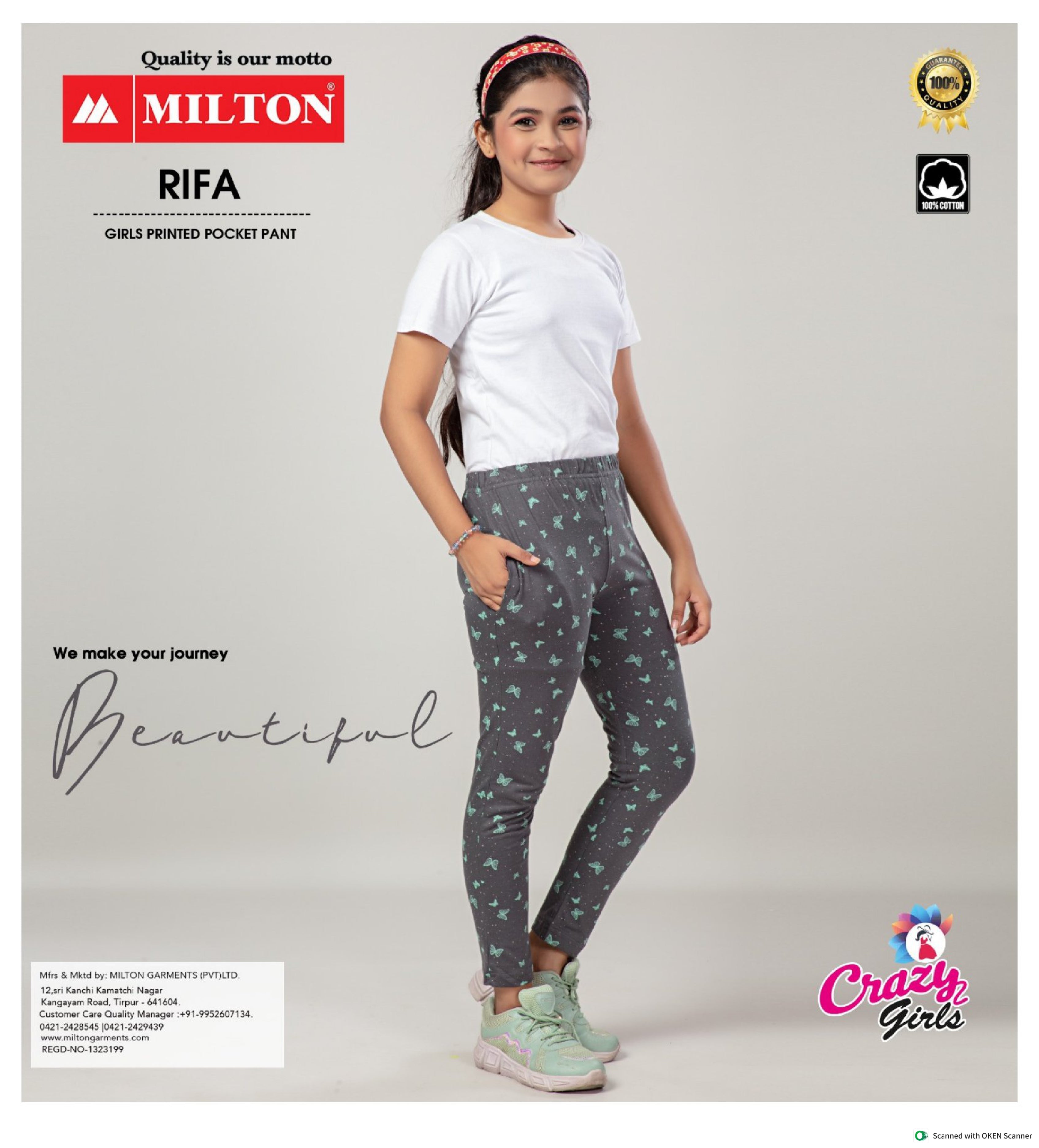 Rifa (Girls Printed Pocket Pant)
