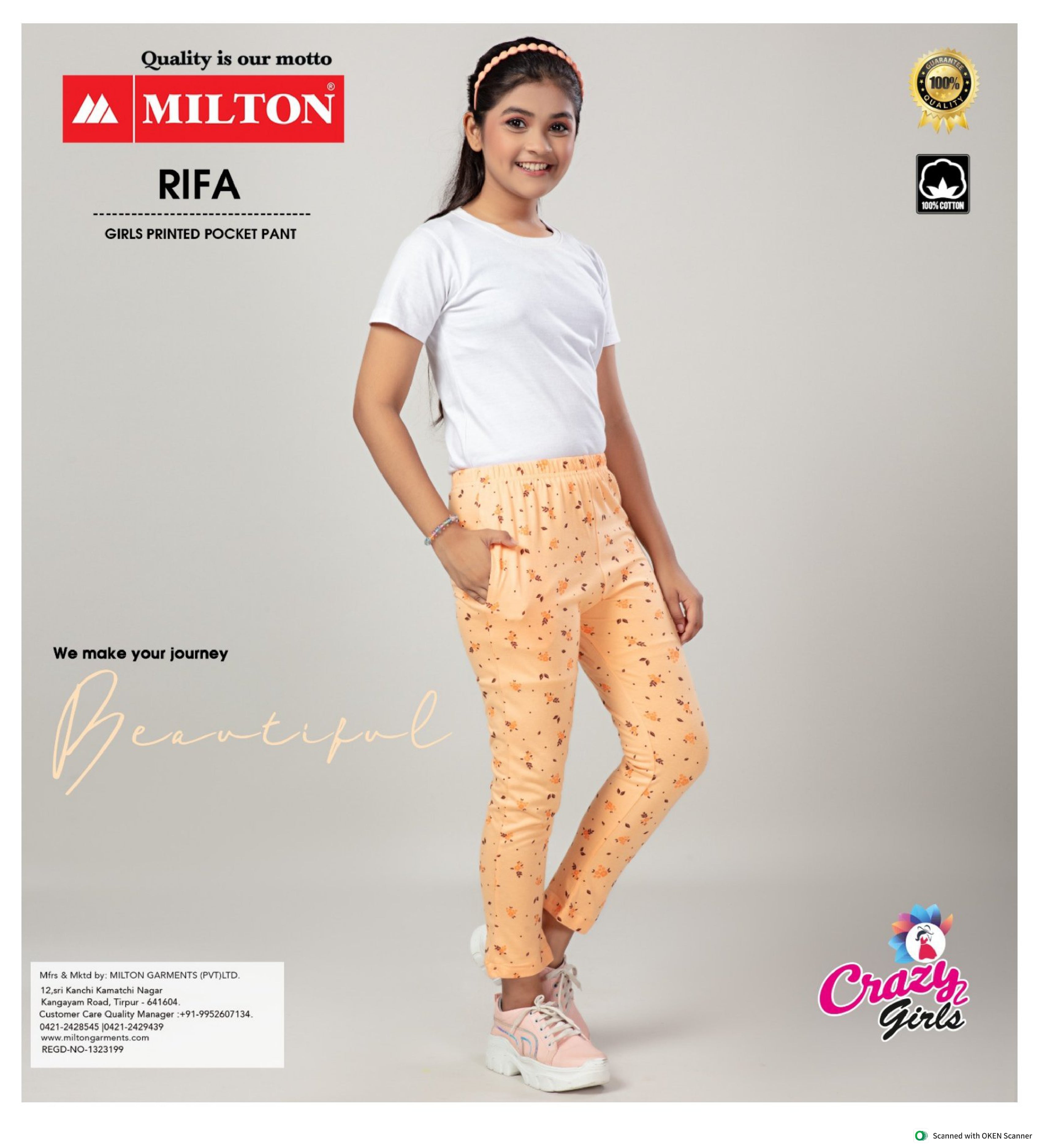 Rifa (Girls Printed Pocket Pant)