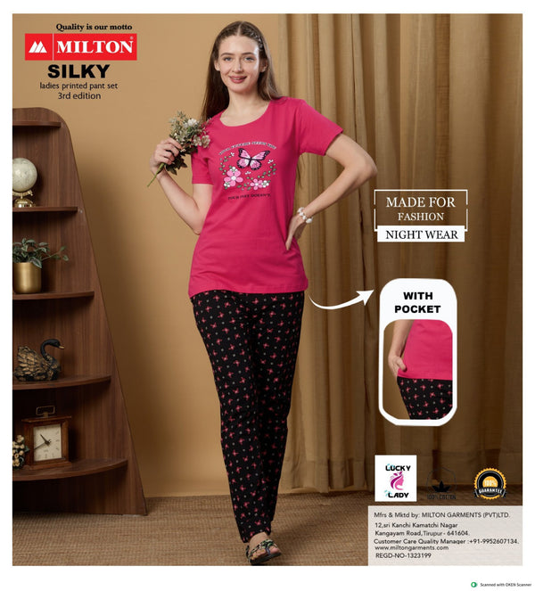 SILKY (Leadies printed pant set)