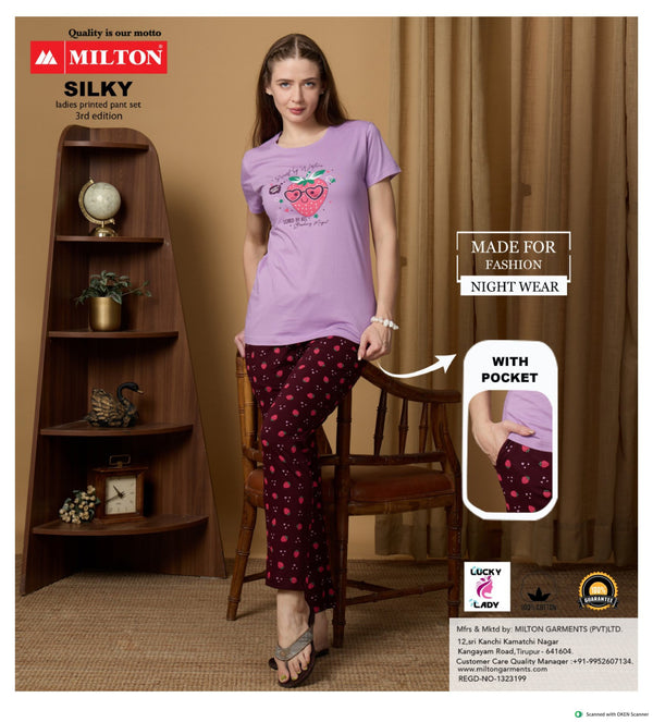SILKY (Leadies printed pant set)