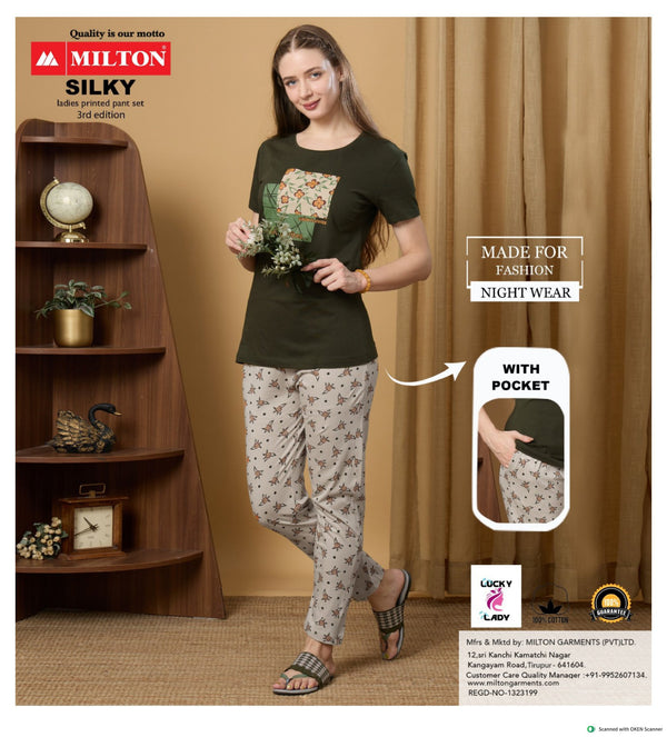 SILKY (Leadies printed pant set)