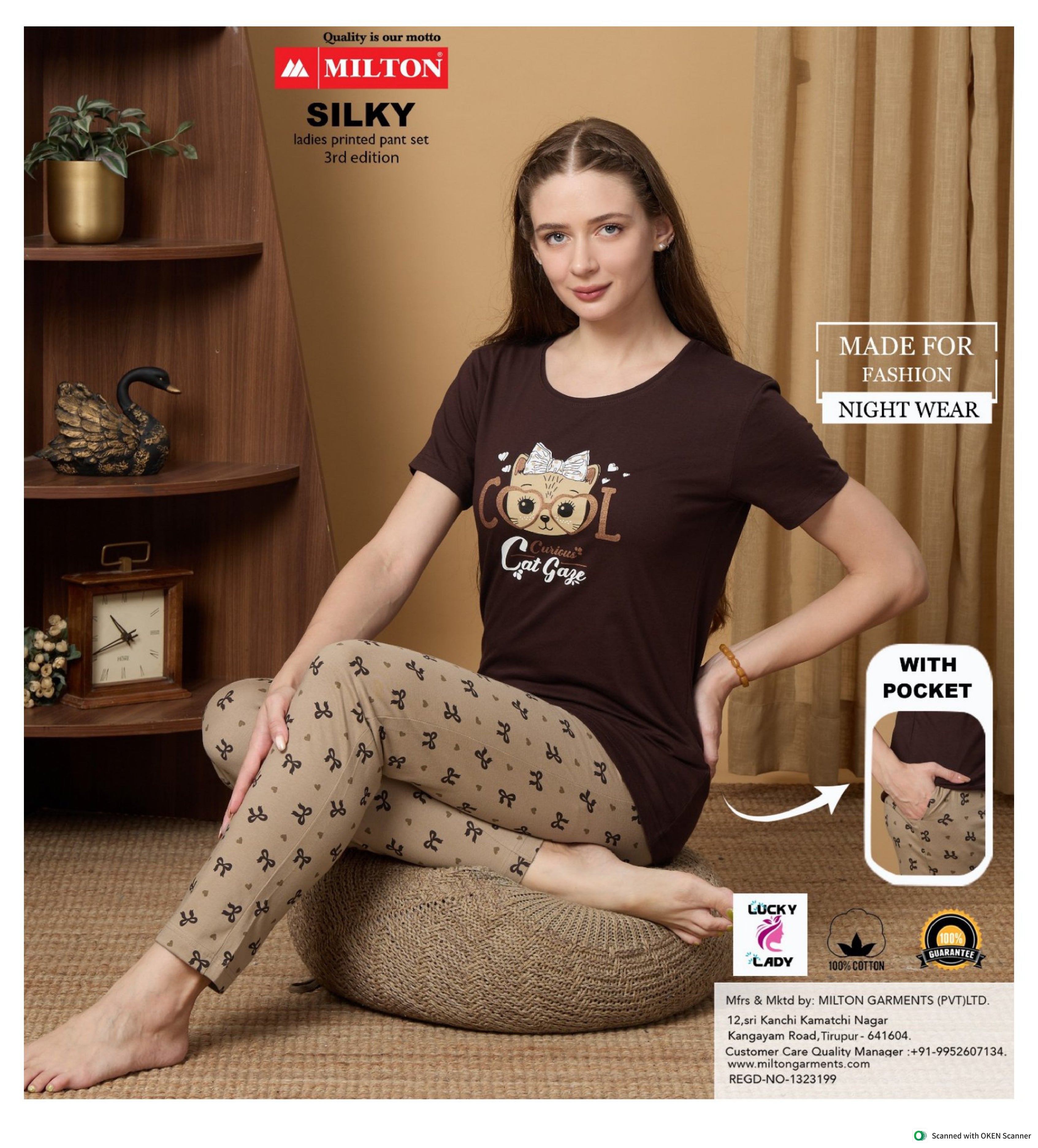 SILKY (Leadies printed pant set)