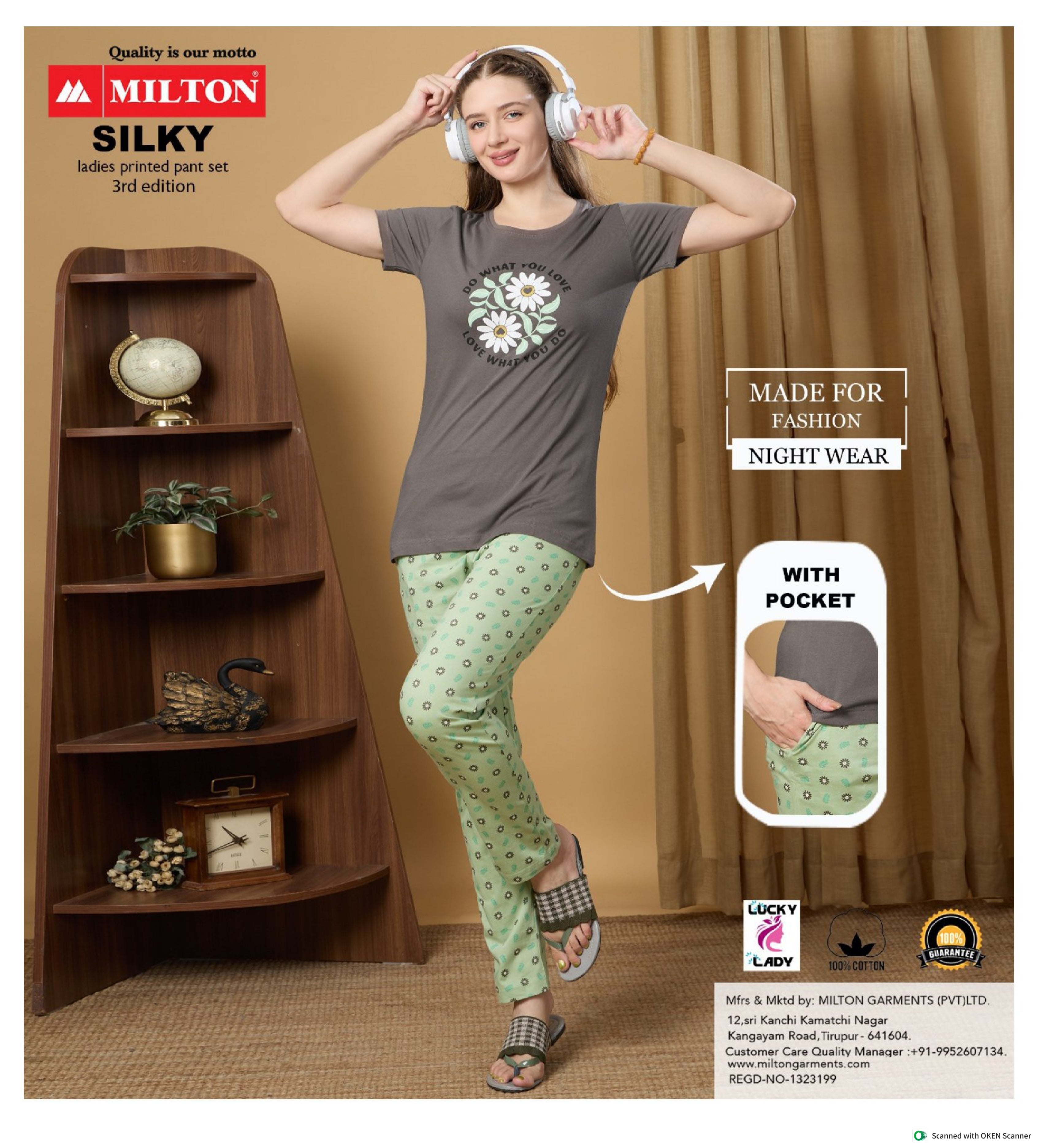 SILKY (Leadies printed pant set)