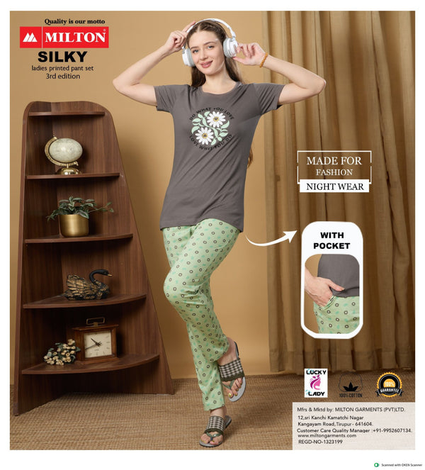 SILKY (Leadies printed pant set)