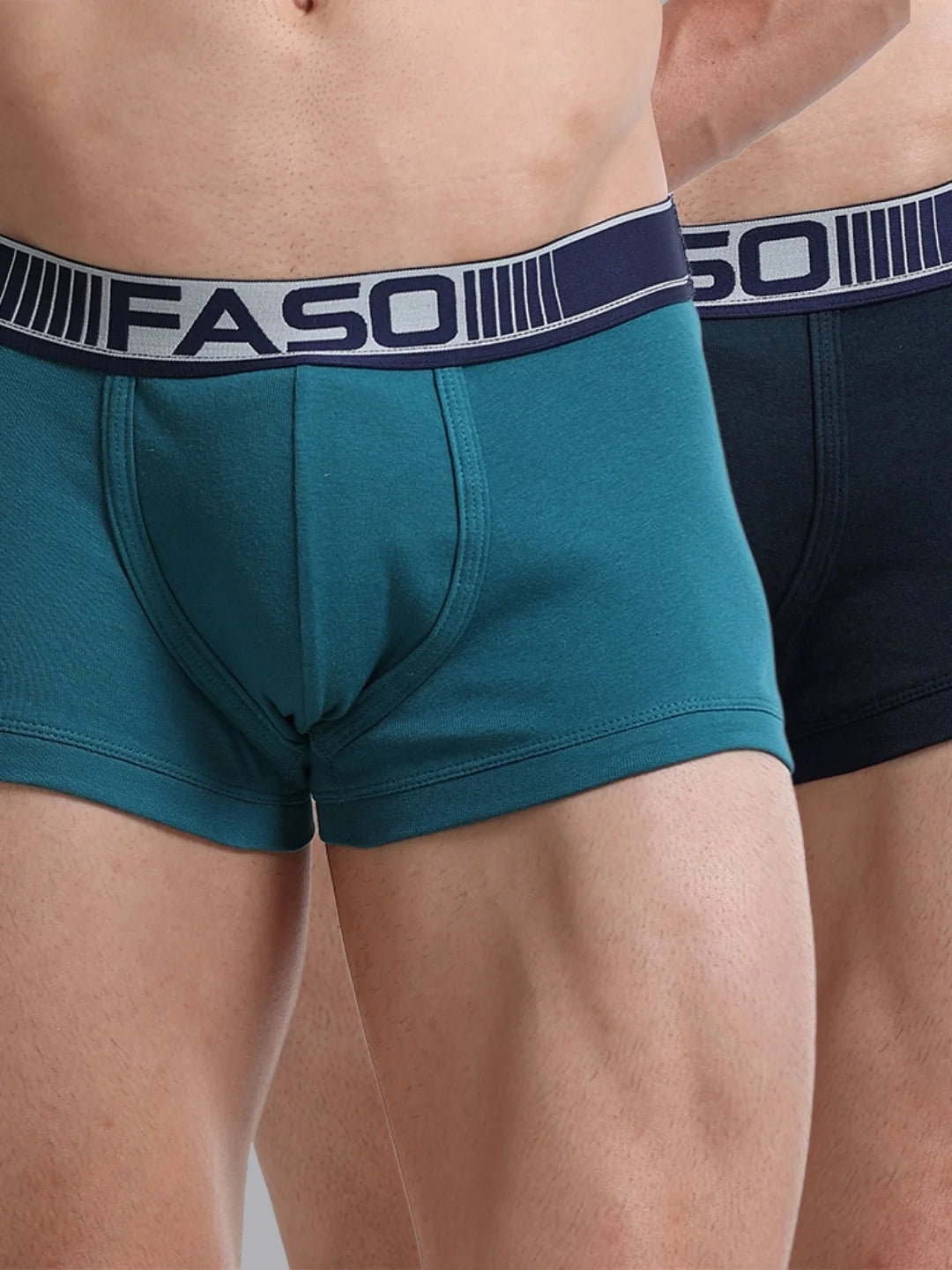FASO Mens Cotton Neon Outer Elastic Trunk Pack Of 2