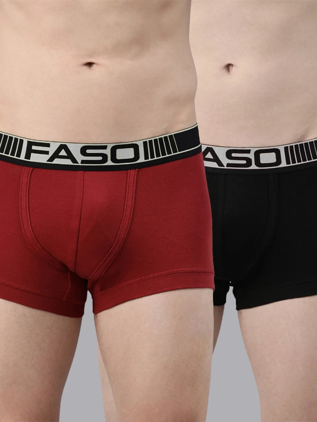 FASO Mens Cotton Neon Outer Elastic Trunk Pack Of 2
