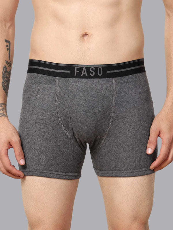 FASO Men's Cotton Outer Elastic Trunk (Pack of 2)