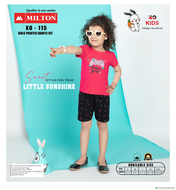 Girls Printed Shorts Set