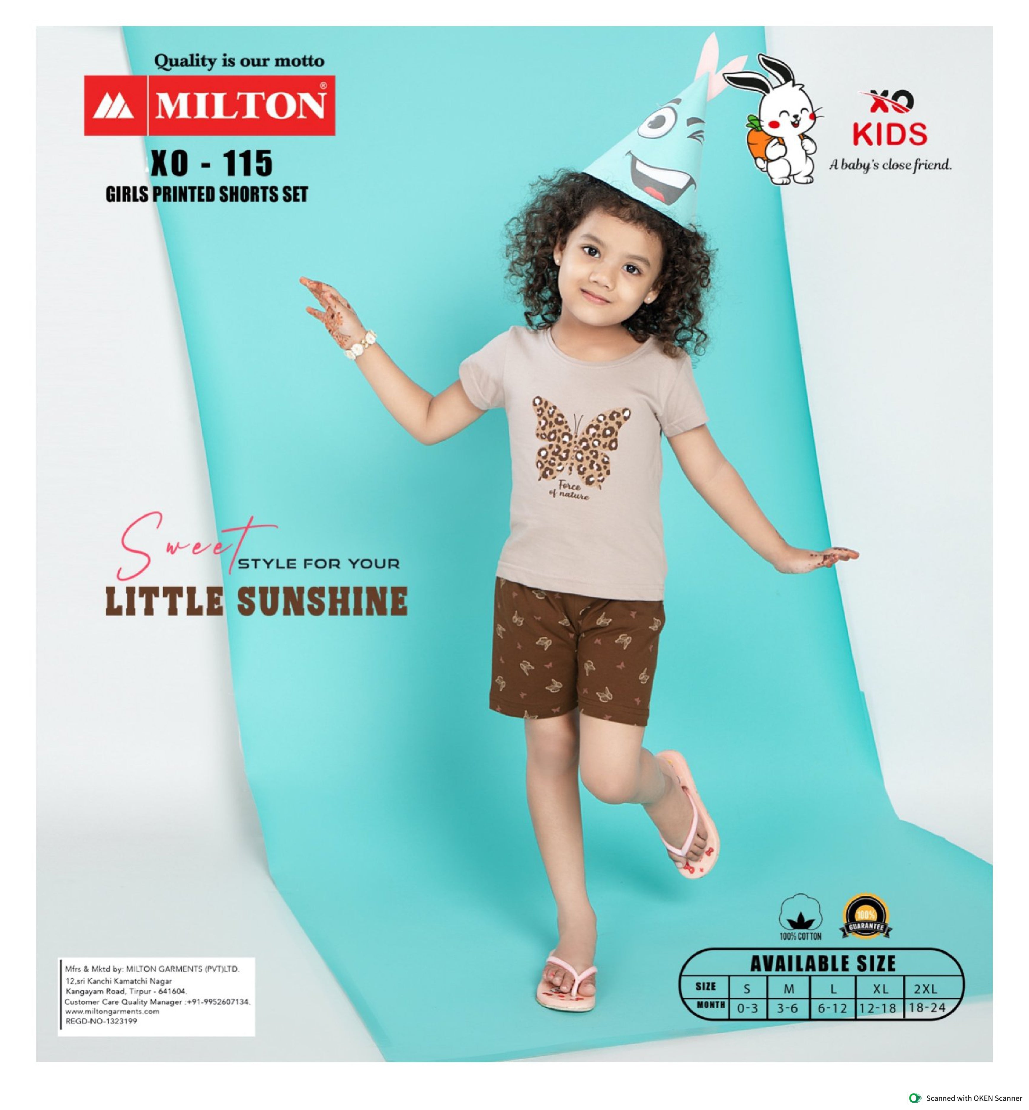 Girls Printed Shorts Set