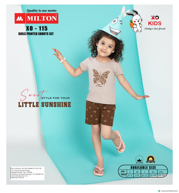 Girls Printed Shorts Set