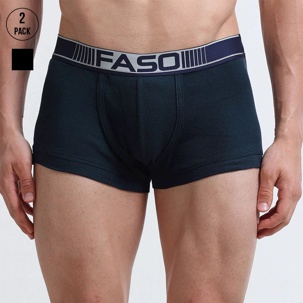 FASO Mens Cotton Neon Outer Elastic Trunk Pack Of 2